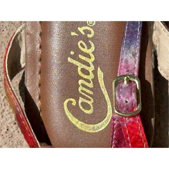 Candie’s Bling Colored StonePeep Toe Sandals Size 7 - Picture 4 of 5